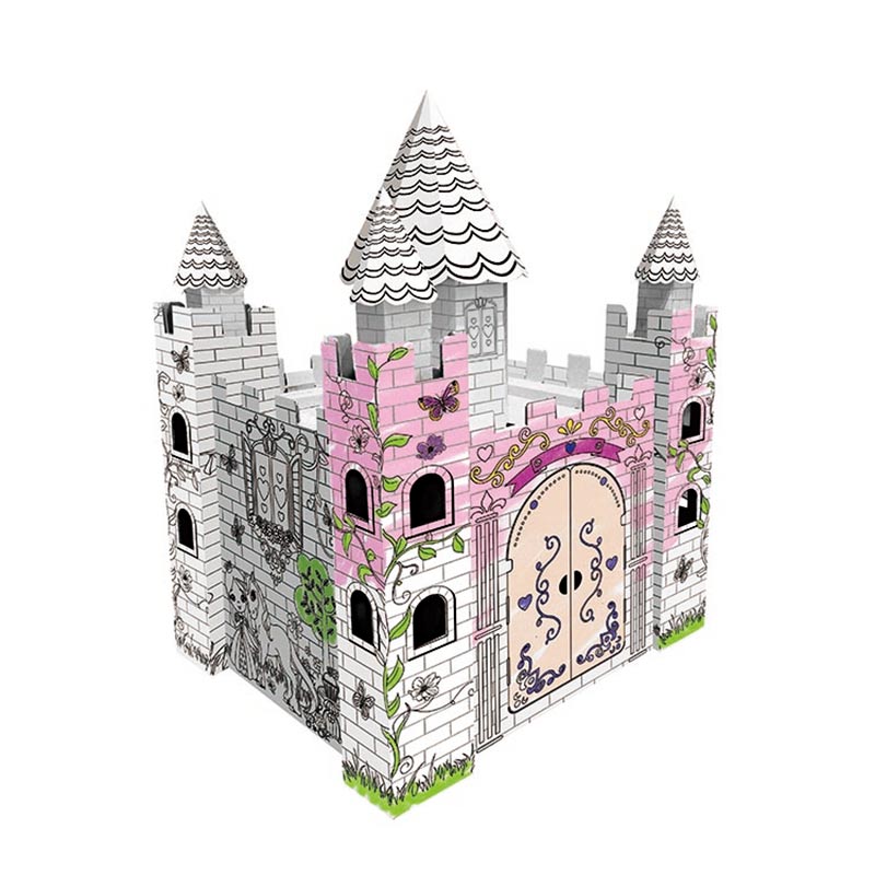 Castillo de cuento de hadas: arte y manualidades para niños para divertirse, colorear, dibujar y garabatear en interiores y exteriores: decore y personalice un fuerte de cartón