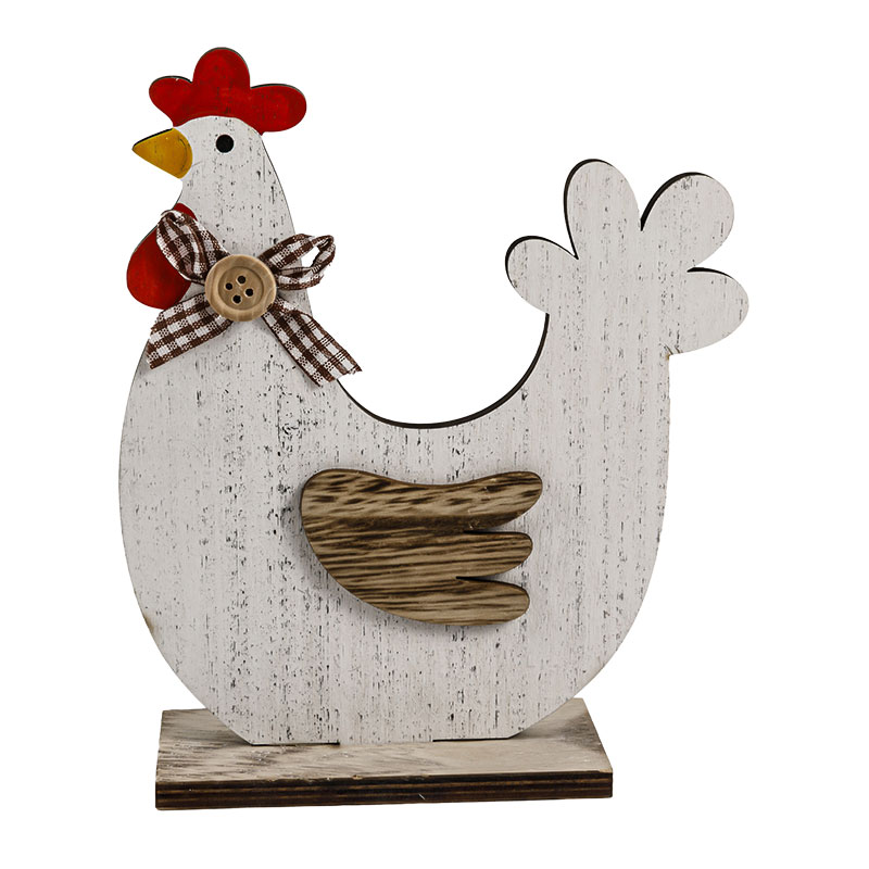 Decoración de Pascua estilo nórdico creativo INS madera conejo gallo huevo pintado pequeños adornos