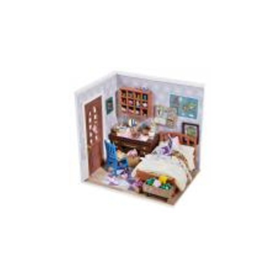 Casa de muñecas en miniatura de bricolaje con juego de muebles con LED, kit de casa de construcción pequeña, kits de invernadero de madera, el mejor regalo para niños (dormitorio de Anne)