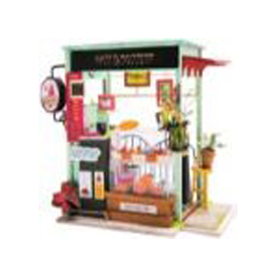 DIY Craft House Kit-Miniatura de tamaño pequeño con accesorios y LED-Juego de construcción de modelos de madera