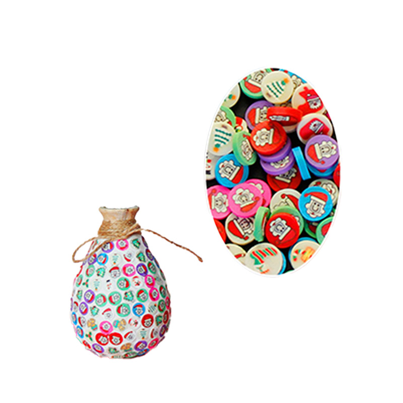 Florero artesanal de arcilla polimérica Estilo mosaico Floral Sonrisa Diseño de frutas de Navidad Regalo creativo Decoración para el hogar Tamaño pequeño grande Flor artificial Flor fresca