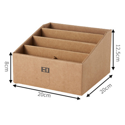 Caja de almacenamiento de escritorio multifuncional papel kraft ecológico color natural