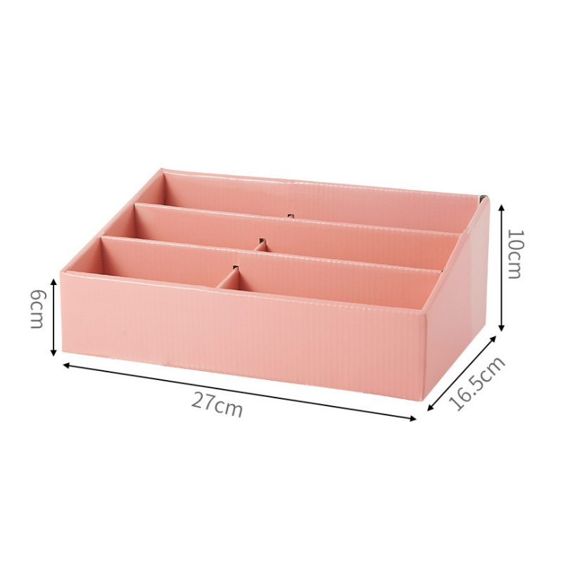 Organizadores de escritorio rosa / azul caja de almacenamiento papel kraft multifuncional ecológico