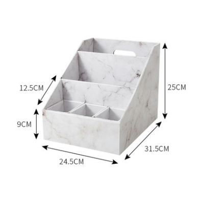 Caja de soporte de archivo de imitación de textura de mármol/soporte de libro/papel kraft de almacenamiento de escritorio