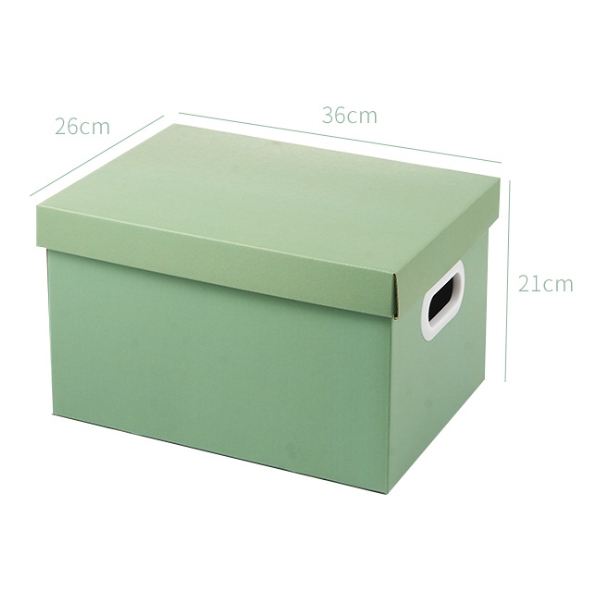 Caja Bankers color Verde Té con tapa elevable y asas protectoras caja de almacenaje de papel kraft reciclable de diferentes medidas