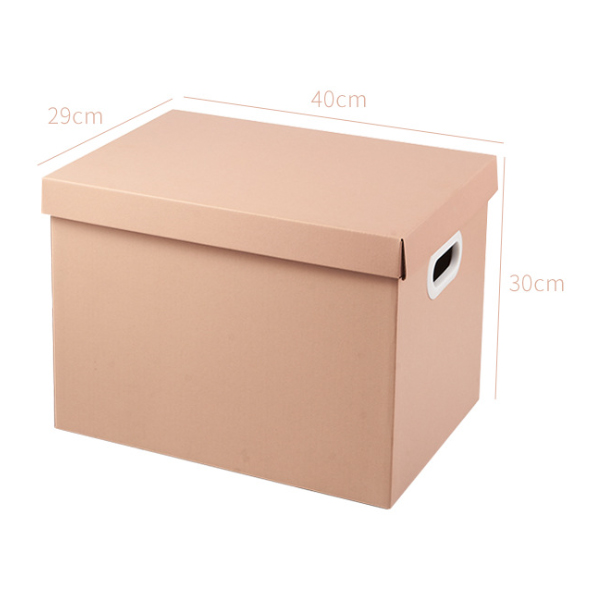 Caja Bankers color Beige Rosa con tapa elevable y asas protectoras caja de almacenaje de papel kraft reciclable de diferentes medidas