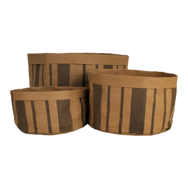 Maceta de papel Kraft lavable, cubierta de maceta de papel Kraft plegable respetuosa con el medio ambiente, bolsa de almacenamiento Kraft multifuncional para el hogar para cocina, baño, decoración del hogar