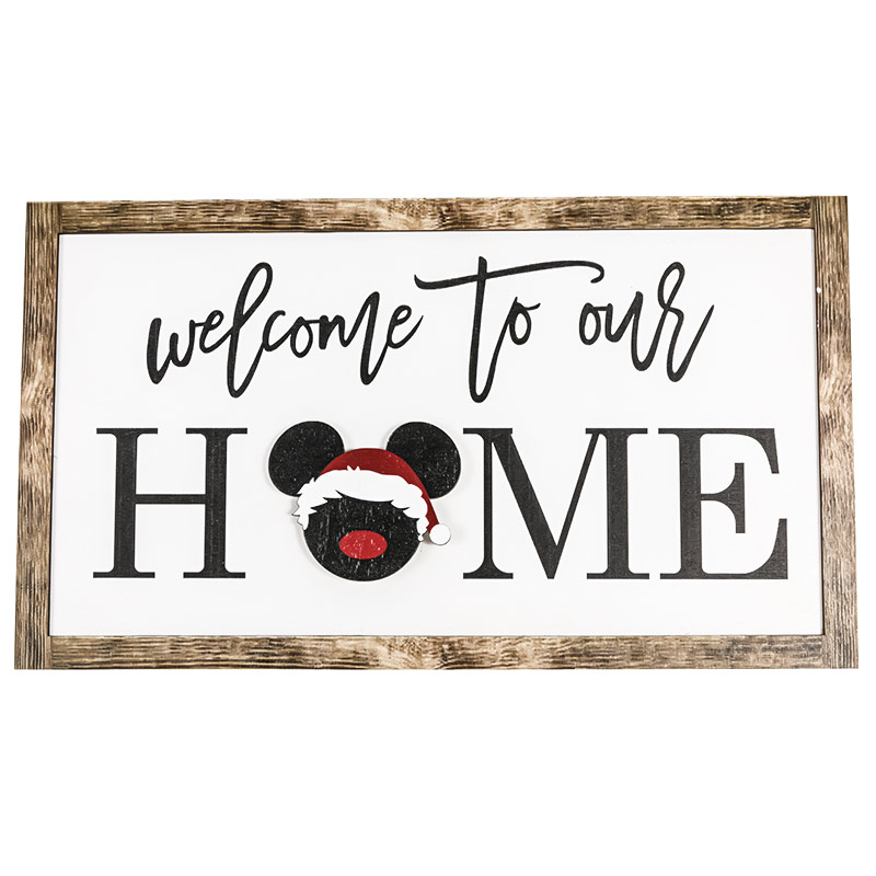 Tablero Colgante de Madera-Mickey & Home