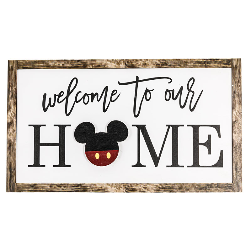 Tablero Colgante de Madera-Mickey & Home