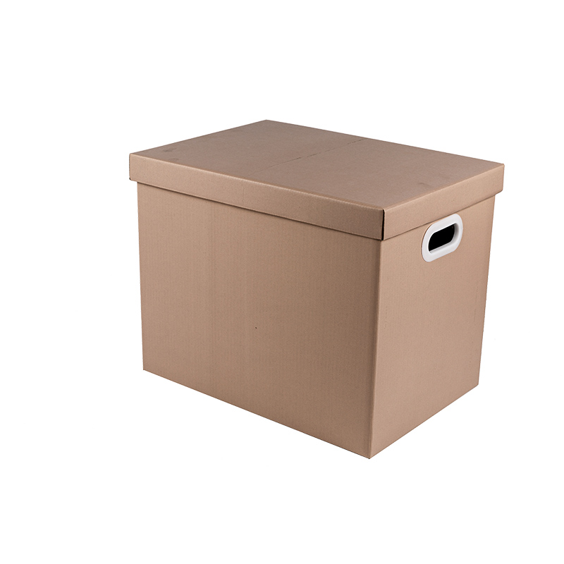 Caja Bankers color Beige Rosa con tapa elevable y asas protectoras caja de almacenaje de papel kraft reciclable de diferentes medidas