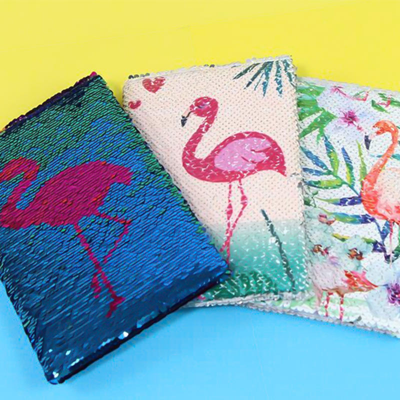 Cuaderno Brillo con Doble Estampado de Flamencos para Niñas