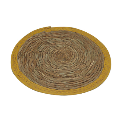 Ratten Mat Yellow Edge Material ecológico de tamaño pequeño Forma redonda