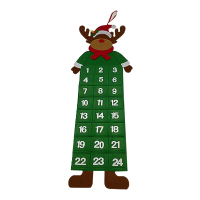 Elk Advent Calendar Storage Hanging Bag con bolsillos de 24